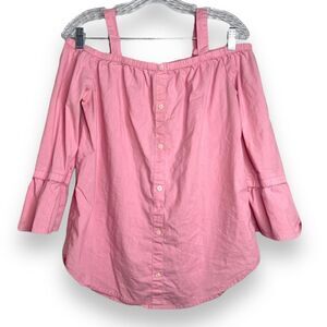 Abercrombie Kids Pink Colder Shoulder Flutter Sleeve Top Size 15/16
